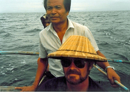 Dr. Timothy Austin in a Canoe in the Philippines